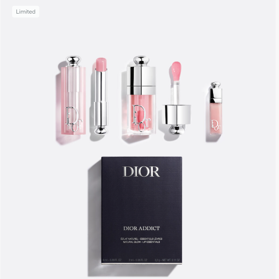 DIOR ADDICT DUO 3-PIECE SET (001 Pink), Hydrating Lip Balm and Lip Oil