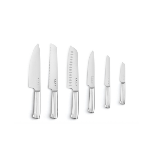 SMEG Knife Set – Complect set 6-Piece Stainless Steel and Knife Block, Italian Design, Blue.