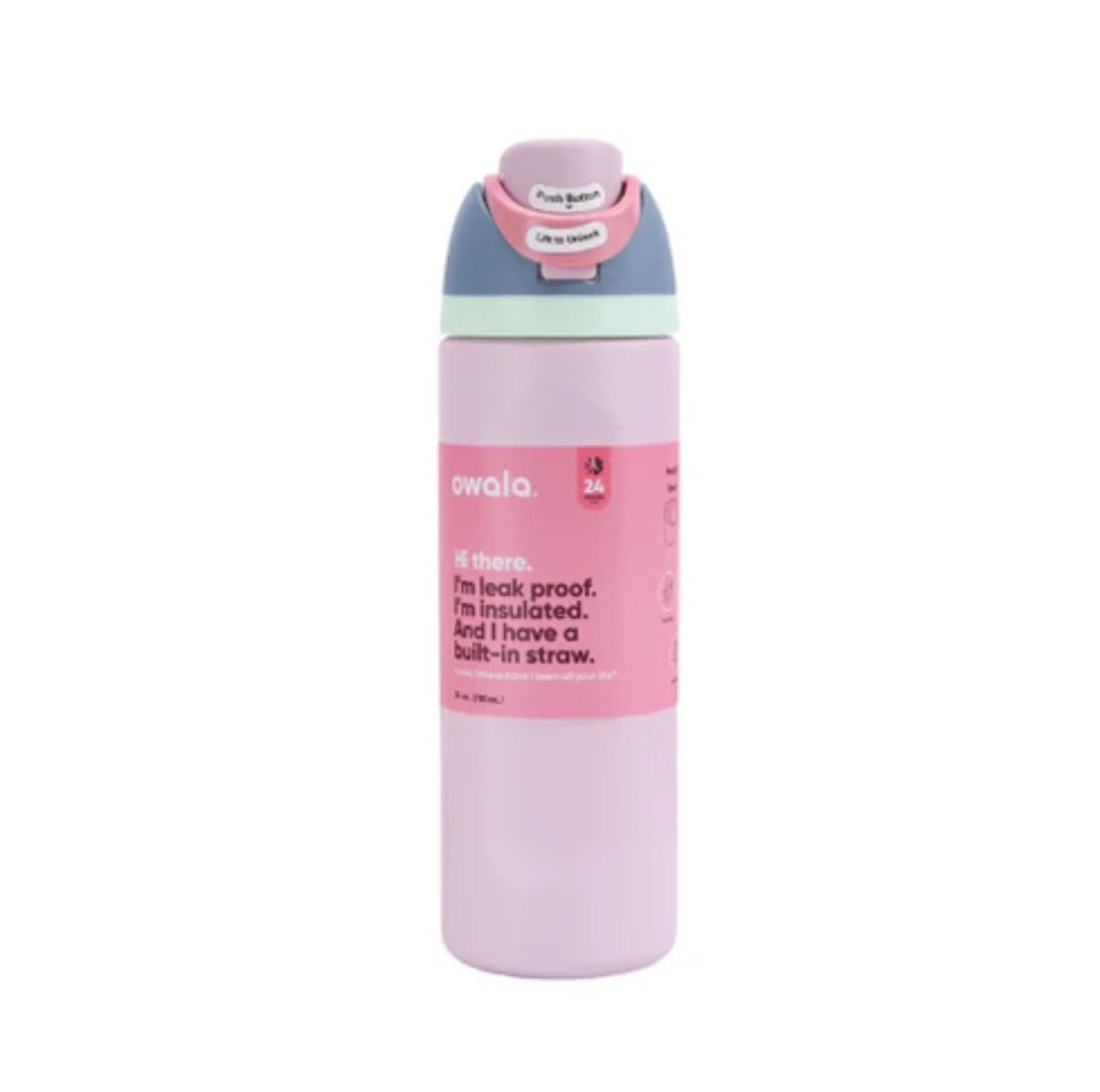 32 oz. 945ml Owala FreeSlip Stainless Steel Vacuum Insulated Sports Water Bottle, Pink