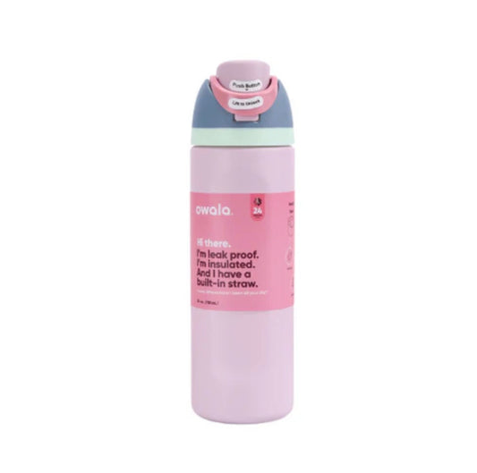 32 oz. 945ml Owala FreeSlip Stainless Steel Vacuum Insulated Sports Water Bottle, Pink