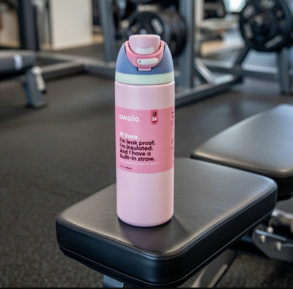32 oz. 945ml Owala FreeSlip Stainless Steel Vacuum Insulated Sports Water Bottle, Pink