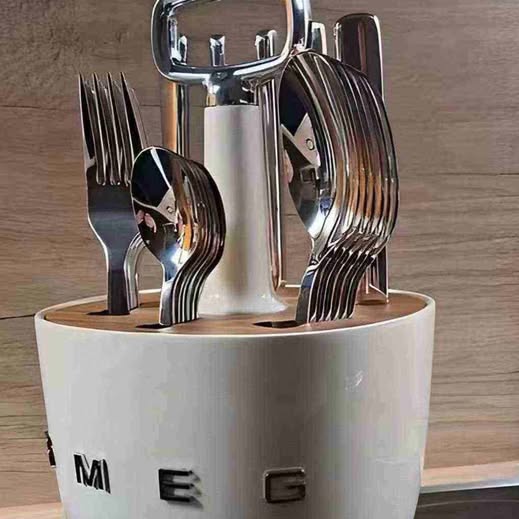smeg Retro Style Cutlery Set - cream white