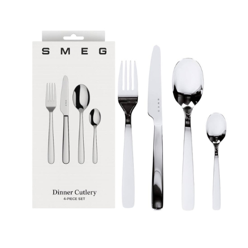 SMEG - Stainless Steel Dinner Cutlery 4 Piece Set - Silver