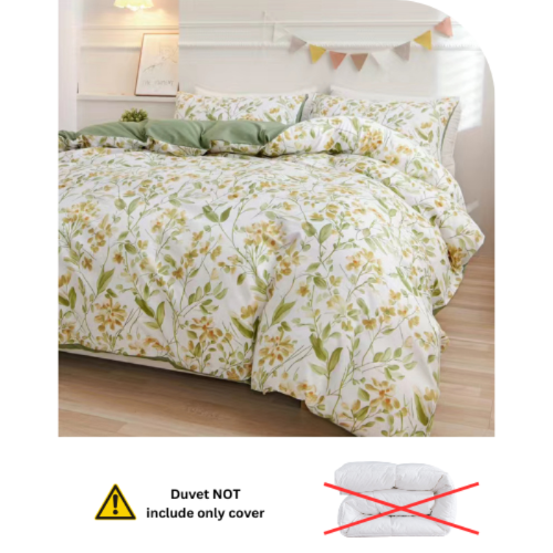 Queen size 6 piece bedding set brown floral print super soft quality.