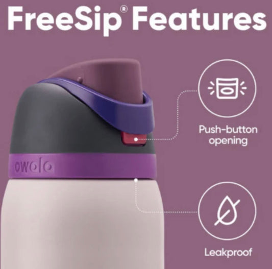 32 oz. 945ml Owala FreeSlip Stainless Steel Vacuum Insulated Sports Water Bottle - Purple