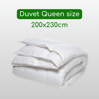 Queen Size 200 x 230 cm. A soft and comfortable duvet, vacuum-packaged.