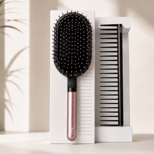 Dyson Designed Detangling Comb & Paddle Brush Styling Set, for Supersonic Hair Dryer HS03, Rose. - BusDeals