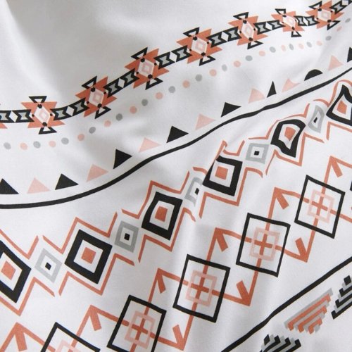 King Size 6 Pieces Bedding Set Without Filler, White Color Simple Elegant Design