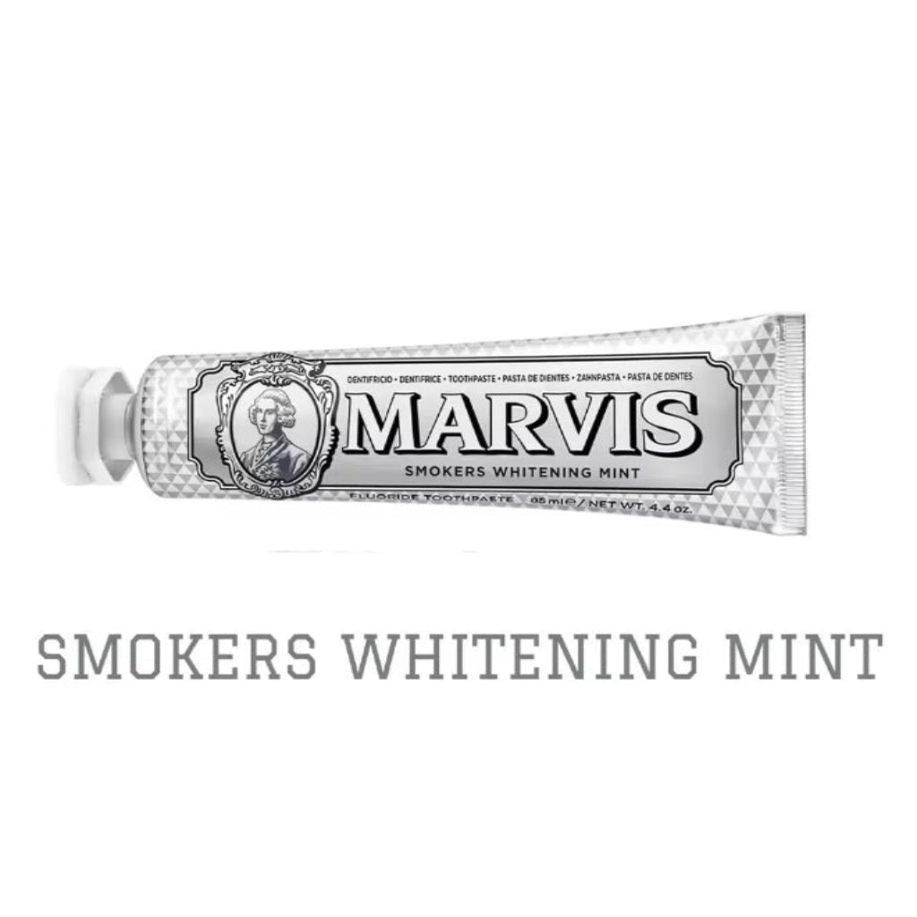 Marvis Smokers Whitening Toothpaste, Mint, 85ml, Promotes the Natural Whitening of the Teeth, Plaque Removal Toothpaste, Long-Lasting Freshness