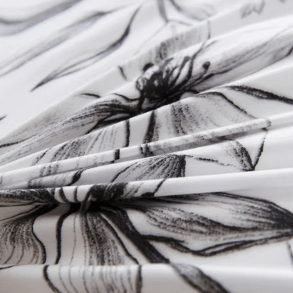 King size 6 piece bedding set with gray leaf pattern, very soft quality.