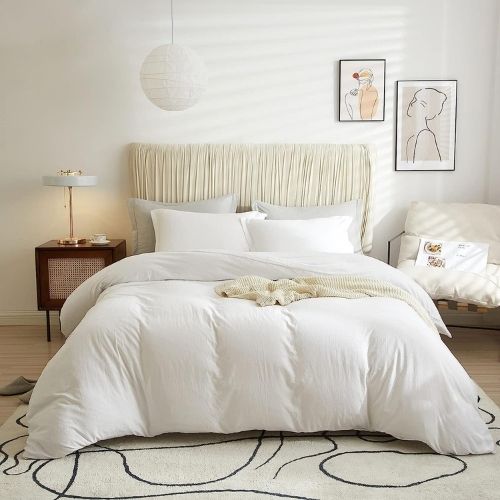 Single size 4 Pieces extra soft Bedding Set, Washable Cotton  White Color