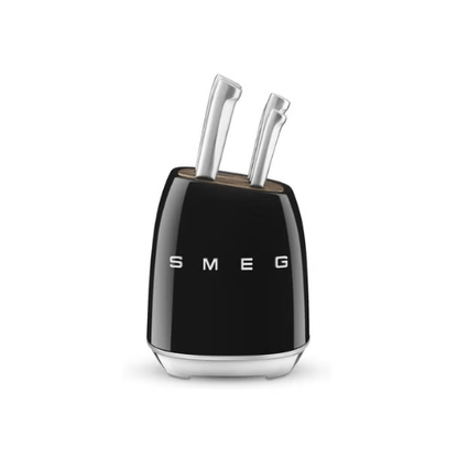 SMEG Knife Set – Complect set 6-Piece Stainless Steel and Knife Block, Italian Design. Black