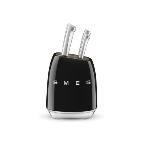 SMEG Knife Set – Complect set 6-Piece Stainless Steel and Knife Block, Italian Design. Black