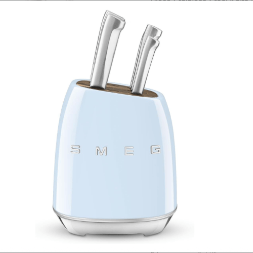 SMEG Knife Set – Complect set 6-Piece Stainless Steel and Knife Block, Italian Design, Blue.