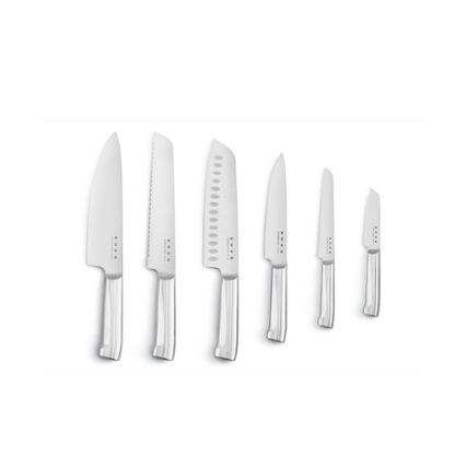 SMEG Knife Set – Complect set 6-Piece Stainless Steel and Knife Block, Italian Design, Blue.