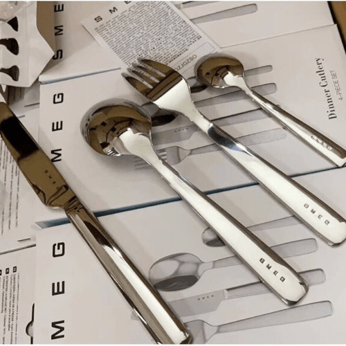 SMEG - Stainless Steel Dinner Cutlery 4 Piece Set - Silver