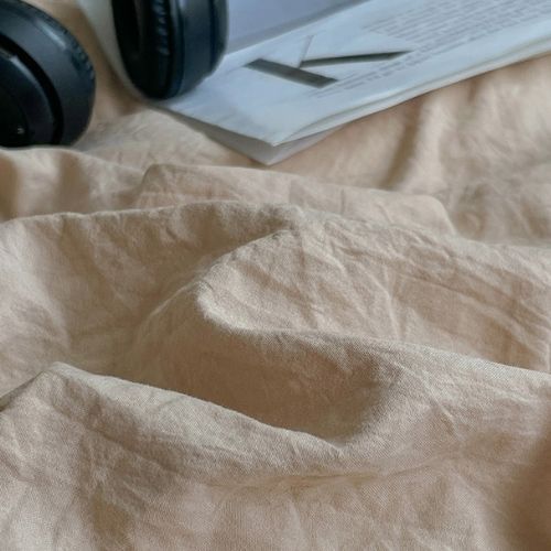 Washable Cotton 6 Piece King Size Duvet Cover Plain Design, Plain Beige Color. - BusDeals